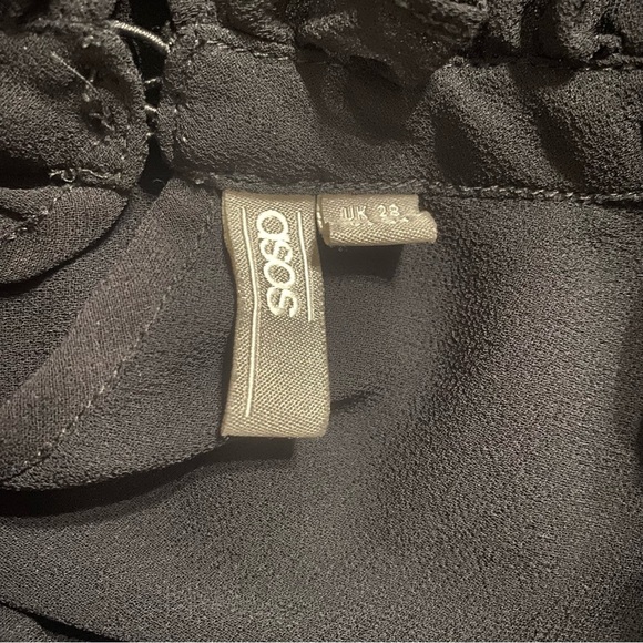 ASOS Black Sheer Floral Embroidered Open Sleeve Top - Picture 5 of 6